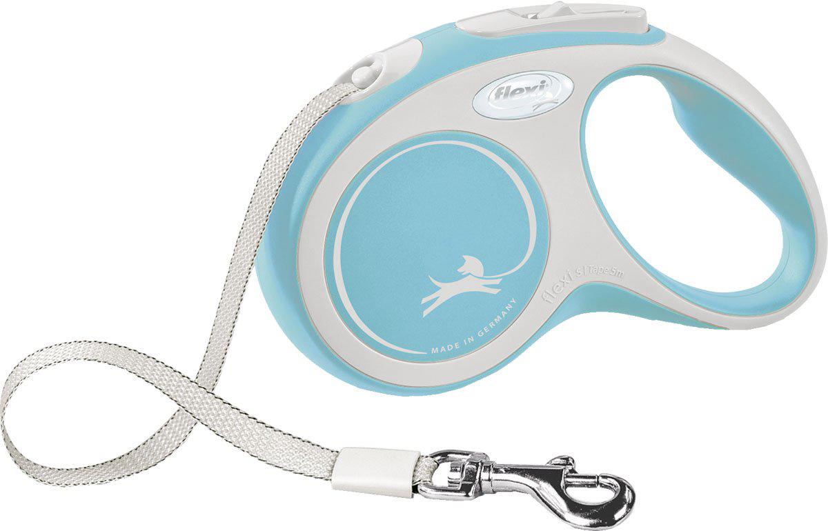 Flexi Koppel New Comfort S 5 m Band Ljusblå 15 kg