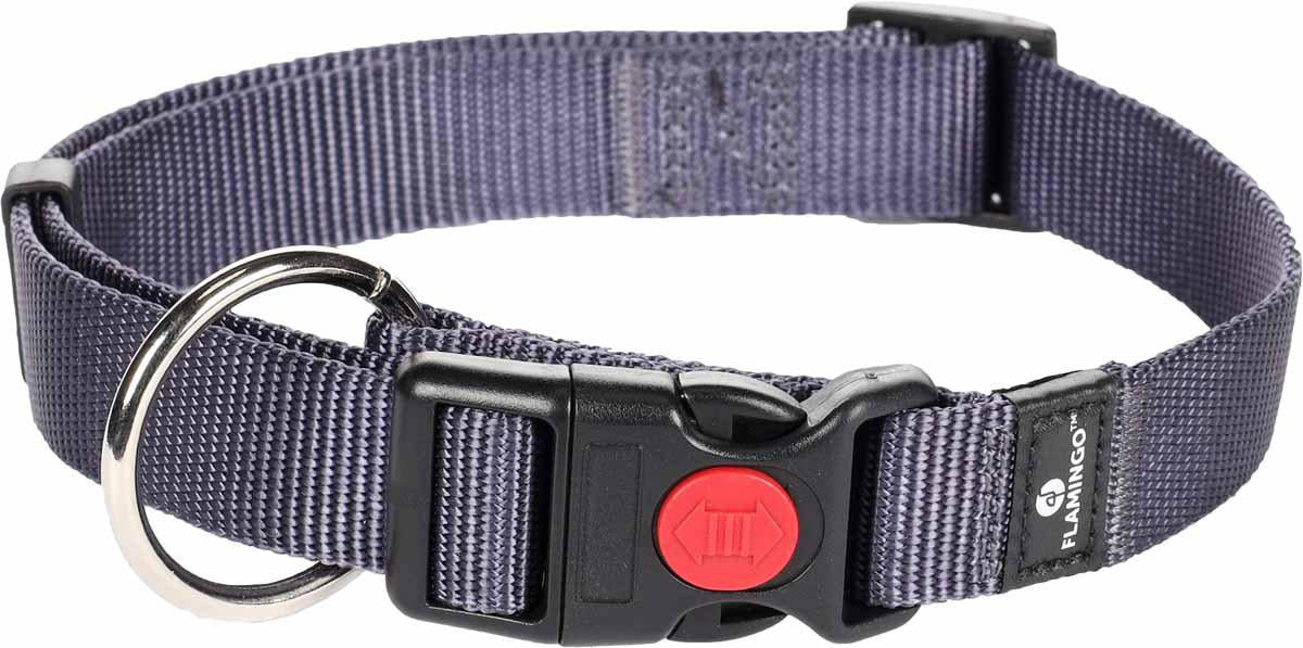 Halsband Nylon Mörkblå 25 mm × 45-65 cm 'klickfäste'