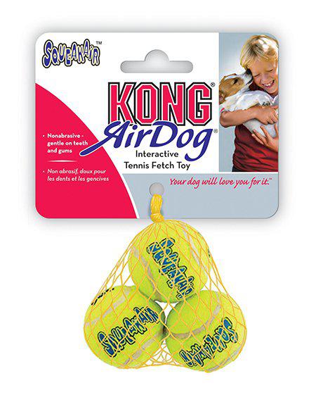 KONG Airdog Squeakair Tennisboll 3Pack XS 4 cm