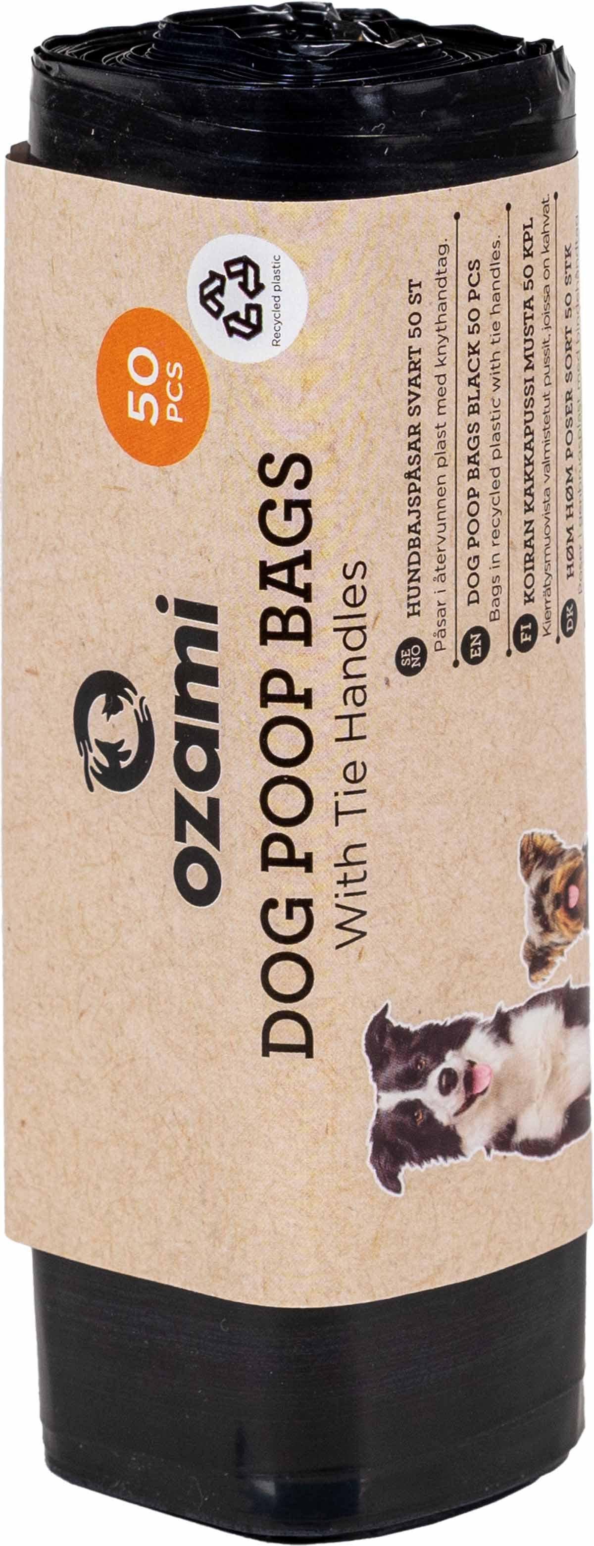 Ozami Dog Poop Bag With Handle Black 130 × 340 mm
