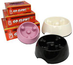 Matskål Go Slow Vit600 ml Plast Dogit