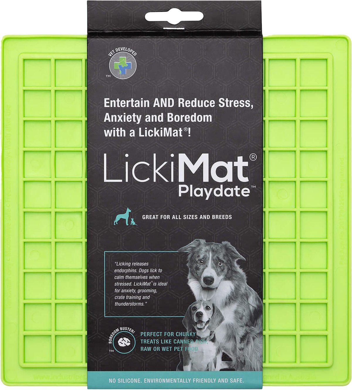 Hundskål LickiMat Playdate Grön 20 × 20 cm