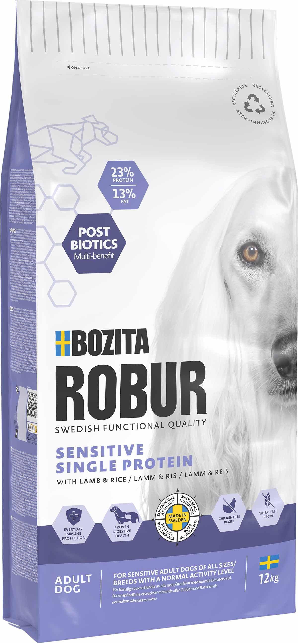 Bozita Robur Adult Sensitive Single Protein Lamb 12 kg