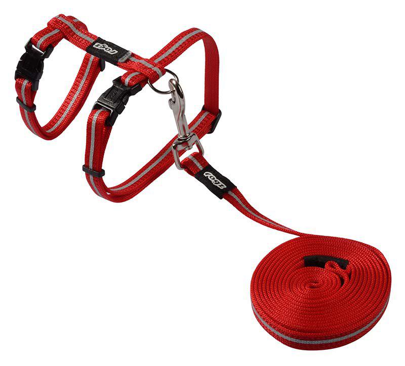 Rogz Alleycat Sele Med Koppel S Röd 11 mm 24-40 cm
