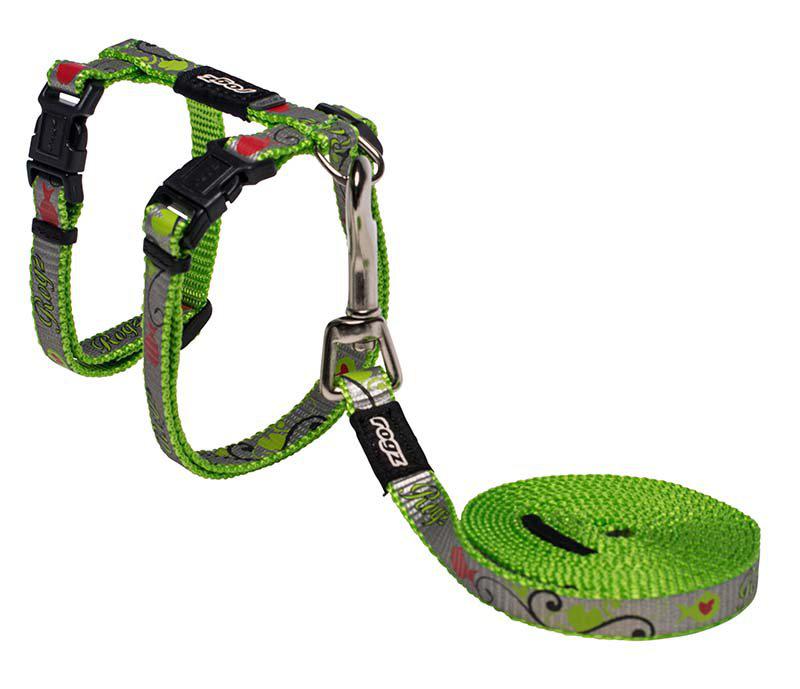 Rogz Reflectocat Sele Med Koppel S Lime11 mm 24-40 cm