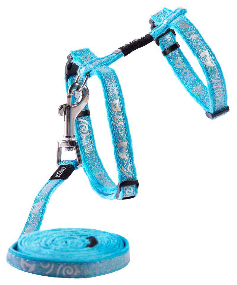 Rogz Sparklecat Sele Med Koppel S Turkos 11 mm 24-40 cm