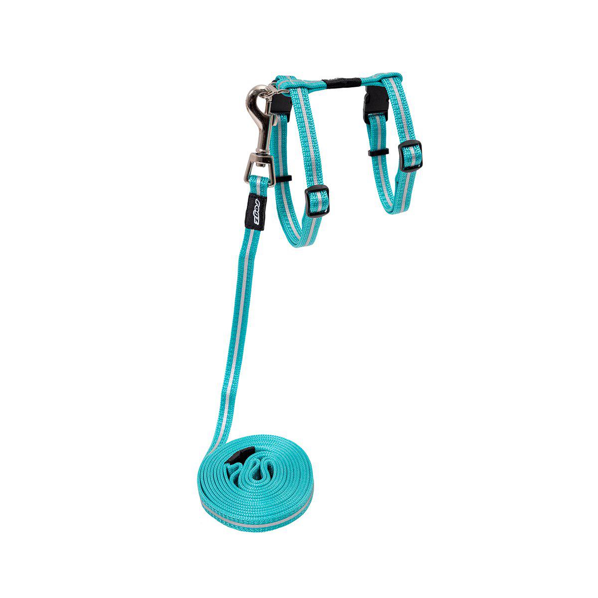 Rogz Alleycat Sele Med Koppel S Turkos 11 mm 24-40 cm