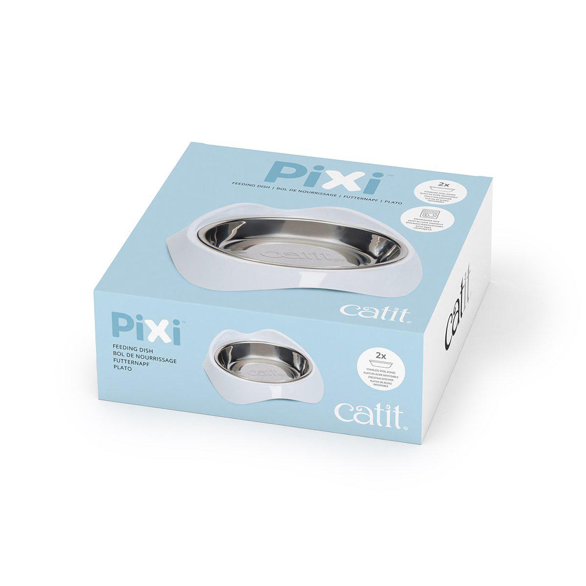 Catit Pixi Skål Rostfri/Vit 200 ml