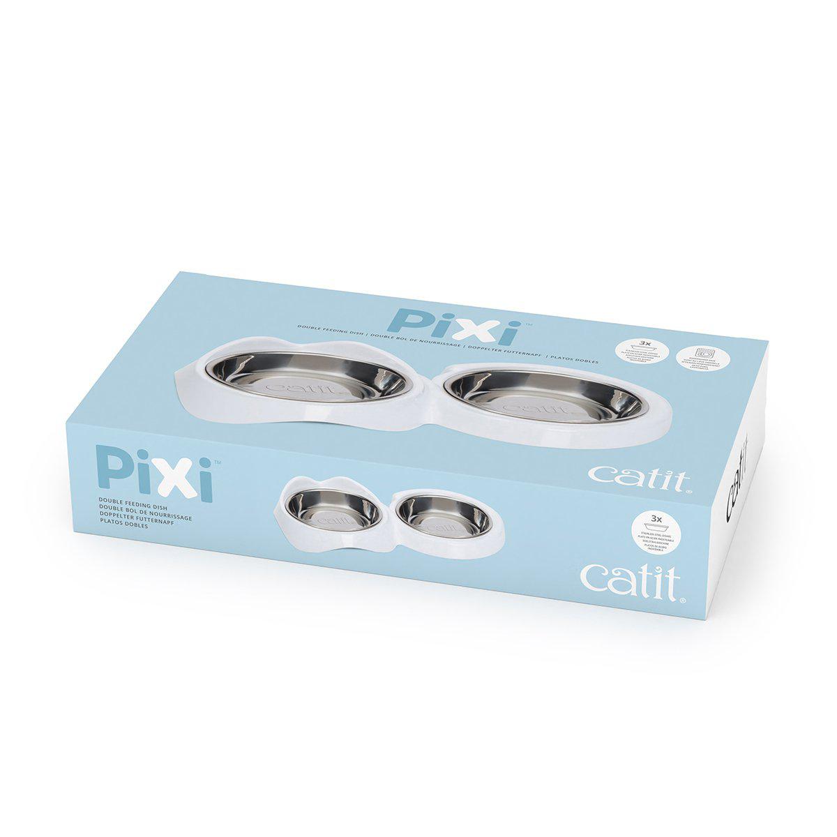 Catit Pixi Skål Dubbel Vit 2 × 200 ml