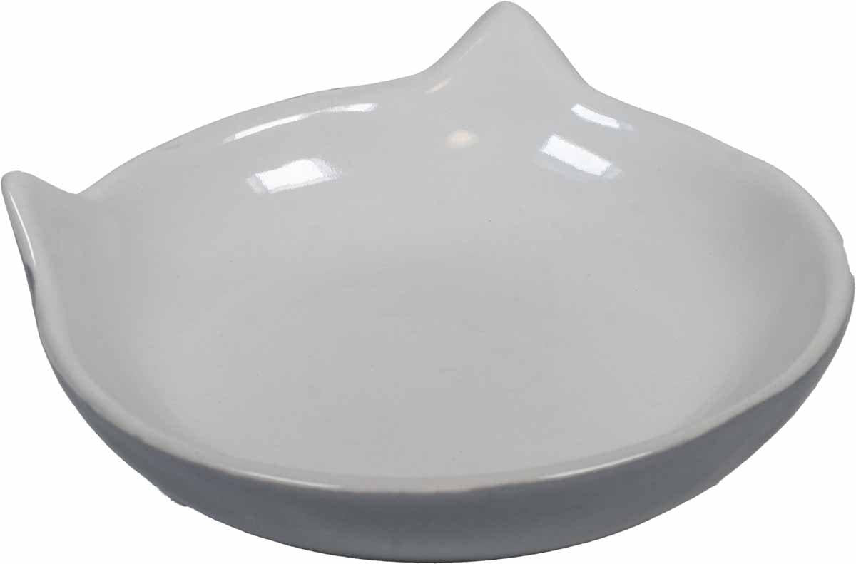 Ozami Ceramic Plate Catface Grey/ White 13.5 cm 170 ml