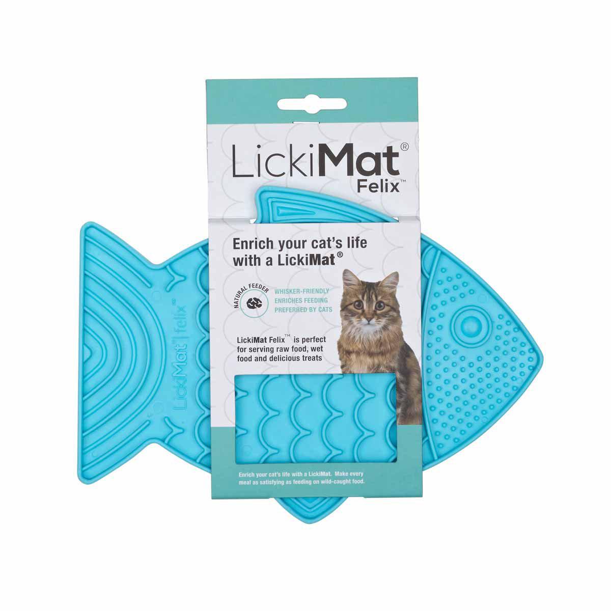 LickiMat Cat Felix Ljusblå 22 × 16 cm