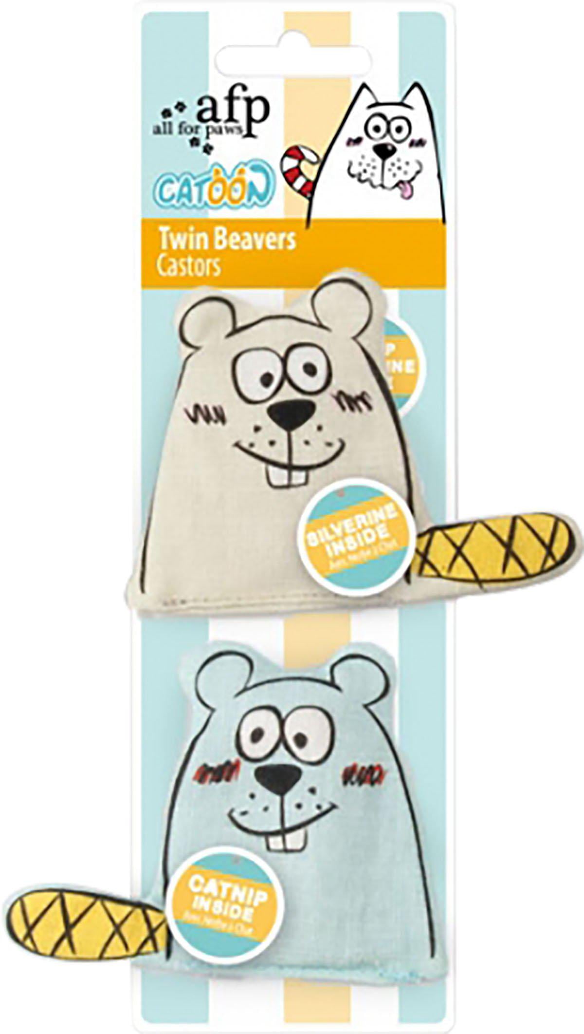 Kattleksak Twin Beaver 7 × 9 × 1 cm Silvervine/Catnip