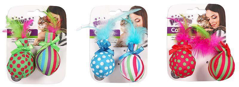 Kattleksak Ball & Feathers 10 cm