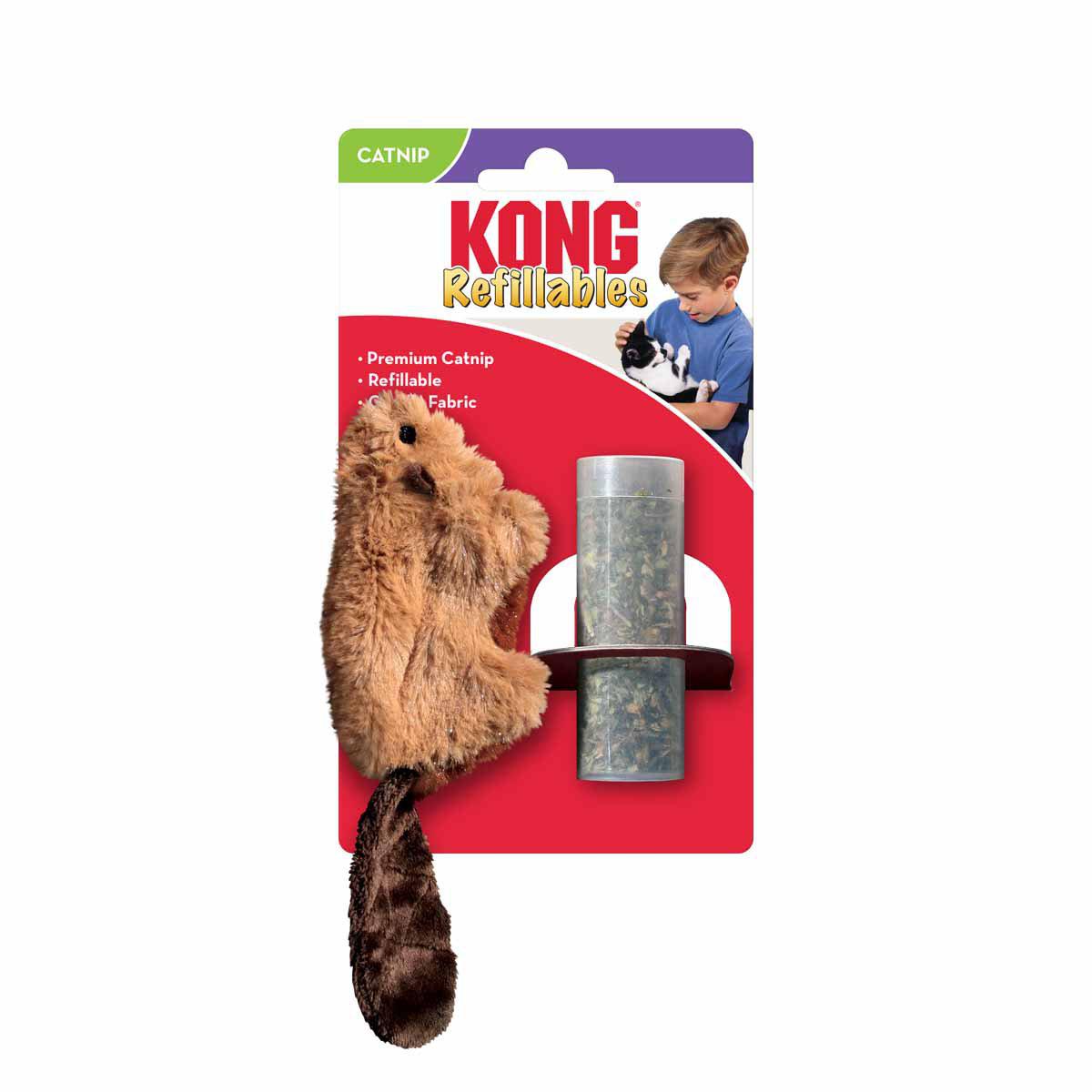 KONG Refillable Catnip Beaver 16,5 × 4,5 × 4 cm