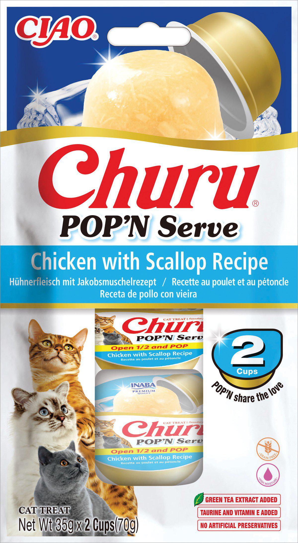 Churu Pop'N Serve Chicken With Scallop Recipe