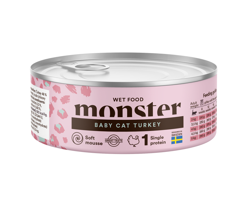 Monster Cat Baby Mousse Turkey Can