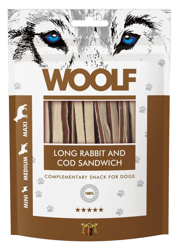 Woolf Long Rabbit and Cod Sandwich 100 g