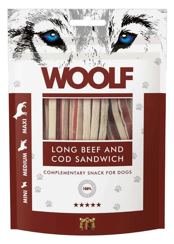 Woolf Long Beef and Cod Sandwich 100 g
