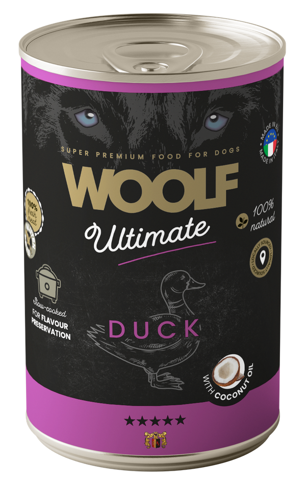 Woolf Ultimate Våtfoder Hund Anka & Kokosolja 400 g