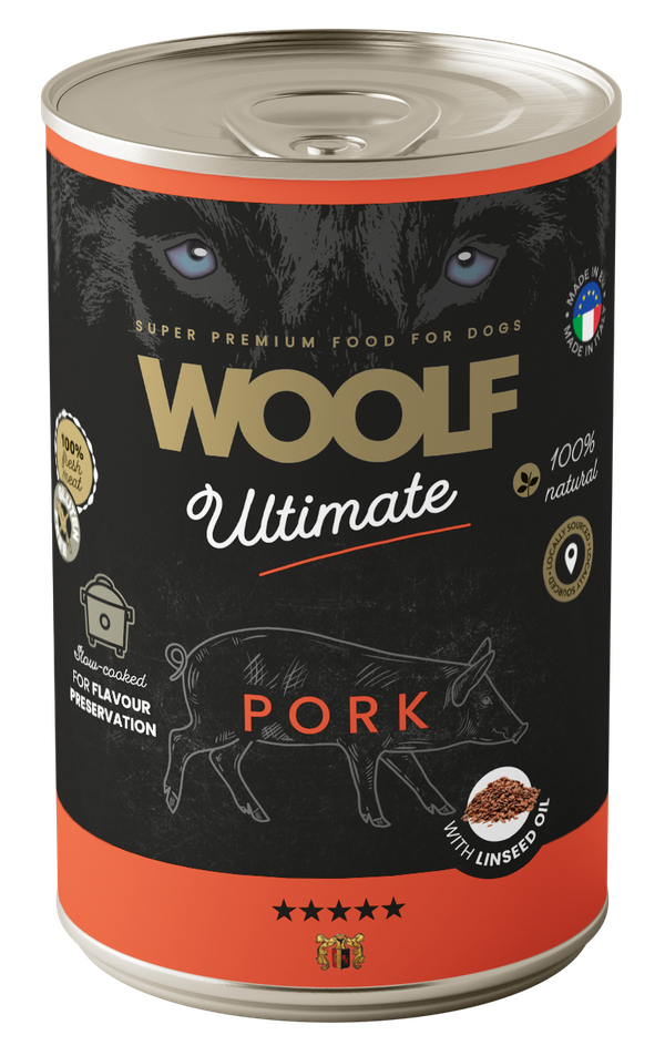 Woolf Ultimate Våtfoder Hund Fläsk & Linolja 400 g