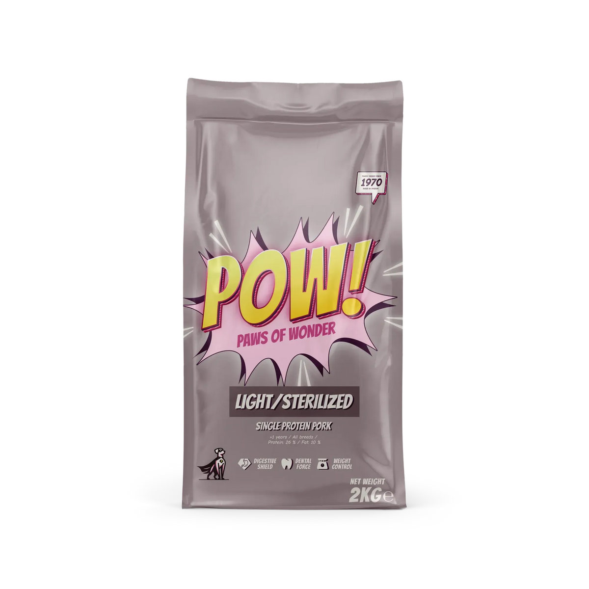 POW Light/Sterilized – torrfoder med fläsk
