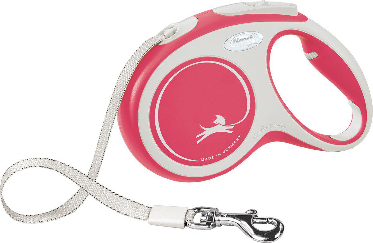 Flexi Koppel New Comfort M 5 m Band Röd Max 25 kg