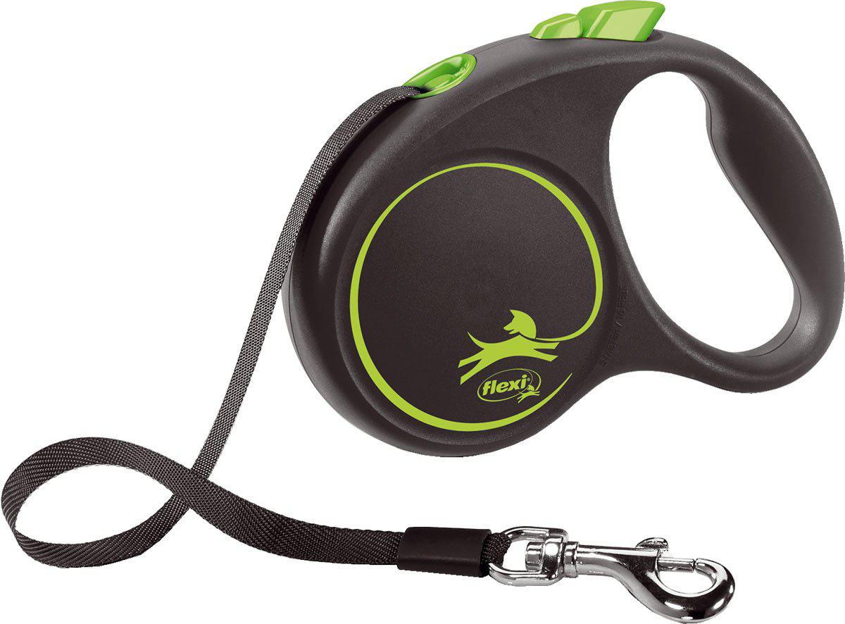 Flexi Koppel Black Design S 5 m Band Grön Max 15 kg