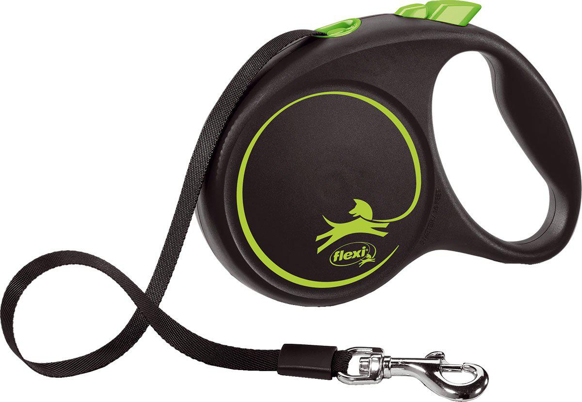 Flexi Koppel Black Design M 5 m Band Grön Max 25 kg