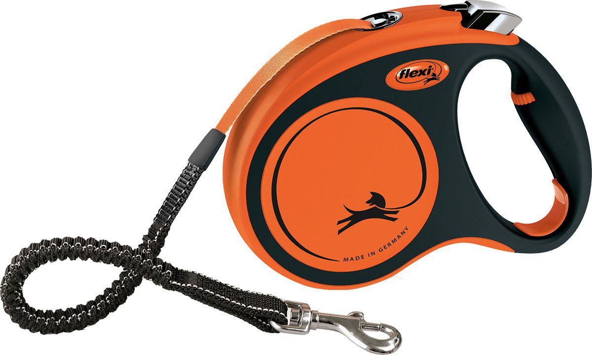 Flexi Koppel Xtremem Band 5M Svart/Orange Max35 kg