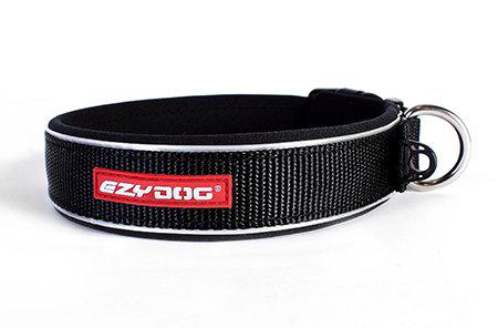 EzyDog Halsband Neopren Reflex Svart S 35-39 cm