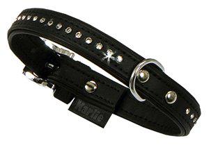 Halsband Art Leather Monte Carlo 1rad Str. Svart 14 mm × 32 cm