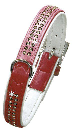 Halsband Art Leather Monte Carlo 1rad Str. Röd 14 mm × 37 cm