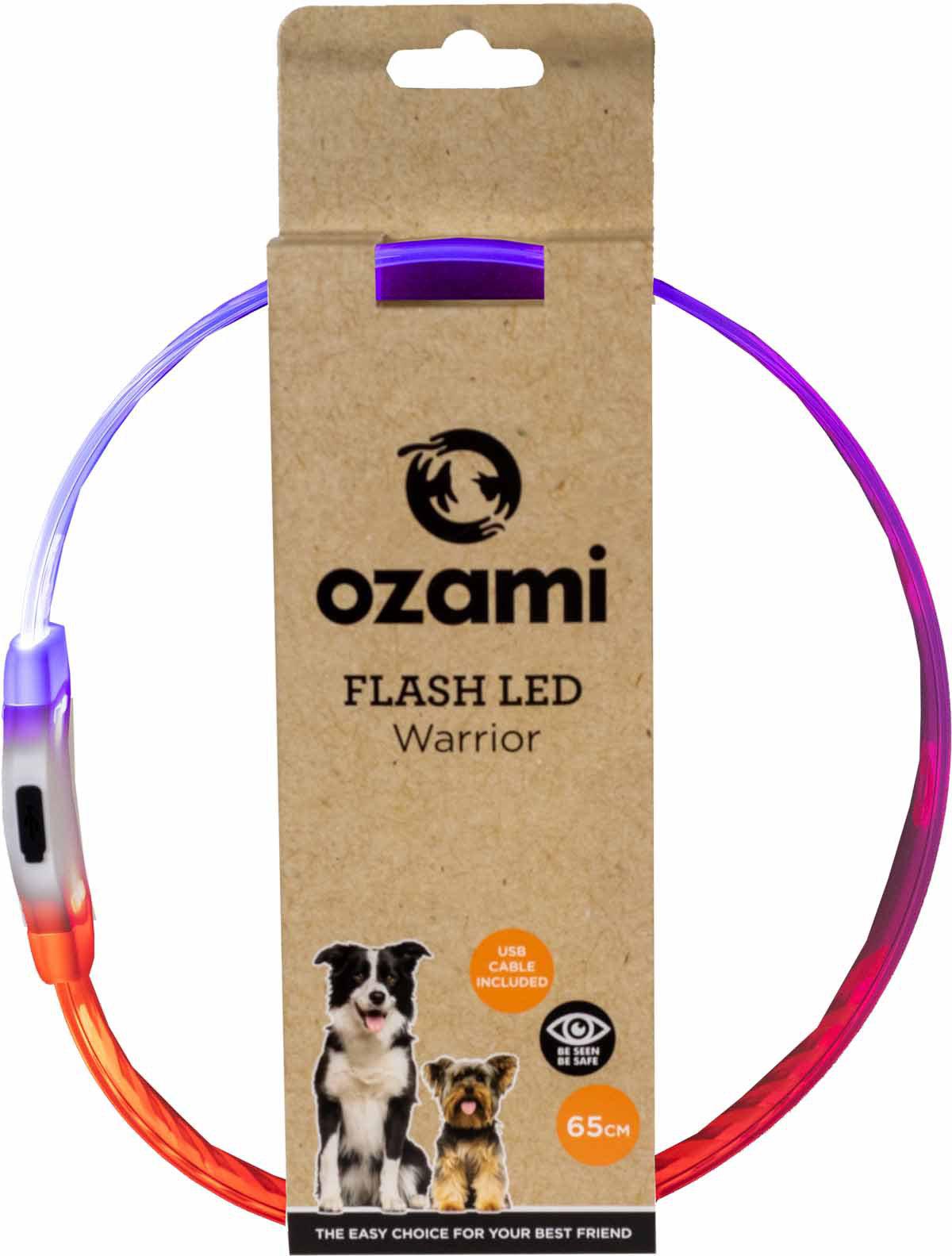 Ozami Flash Led Collar Warrior Multicolour 65 cm