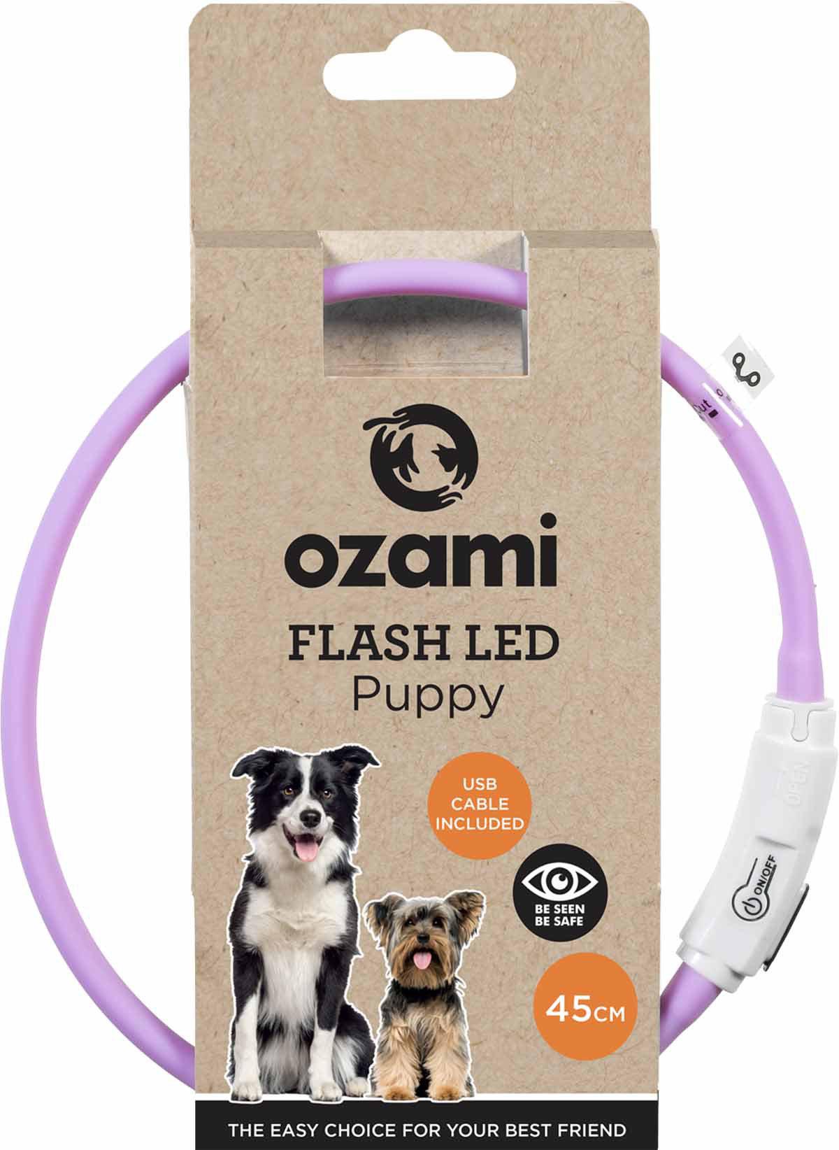 Ozami Flash Led Collar Led Puppy Puple 45 cm