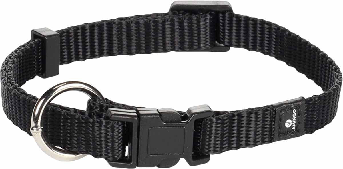Halsband Nylon Svart 10 mm × 20-35 cm 'klickfäste'