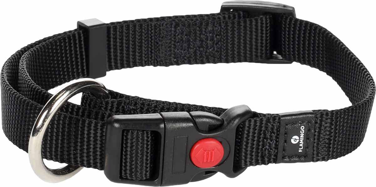 Halsband Nylon Svart 15 mm × 30-45 cm 'klickfäste'