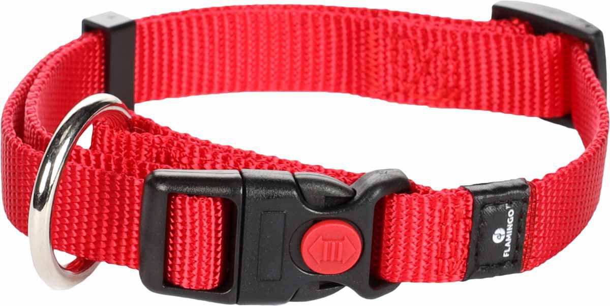 Halsband Nylon Röd 15 mm × 30-45 cm 'klickfäste'