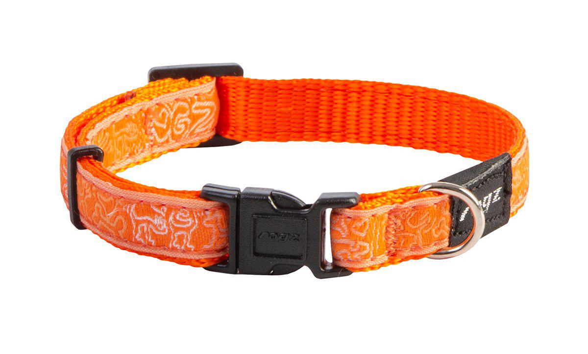 Rogz Fancy Dress Halsband M Orange Doodle 16 mm 26-40 cm