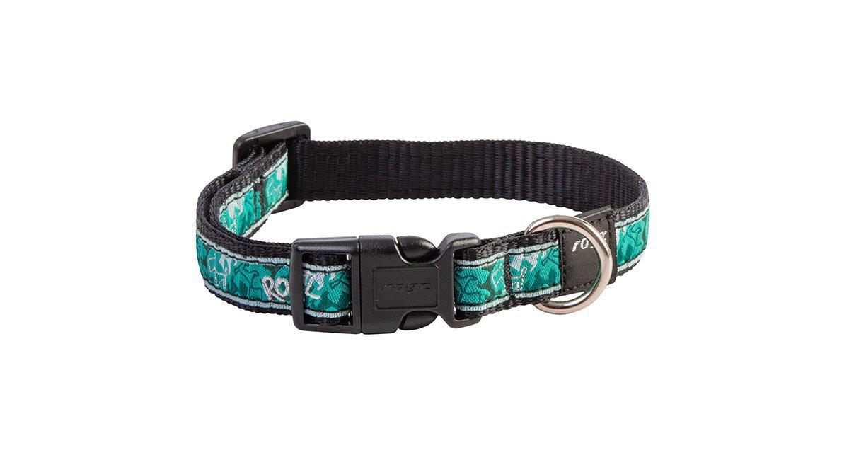 Rogz Fancy Dress Halsband M Mint Black 16 mm 26-40 cm