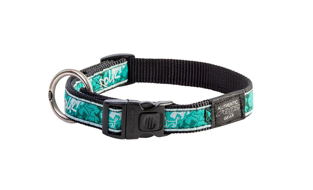 Rogz Fancy Dress Halsband L Mint Black 20 mm 34-56 cm