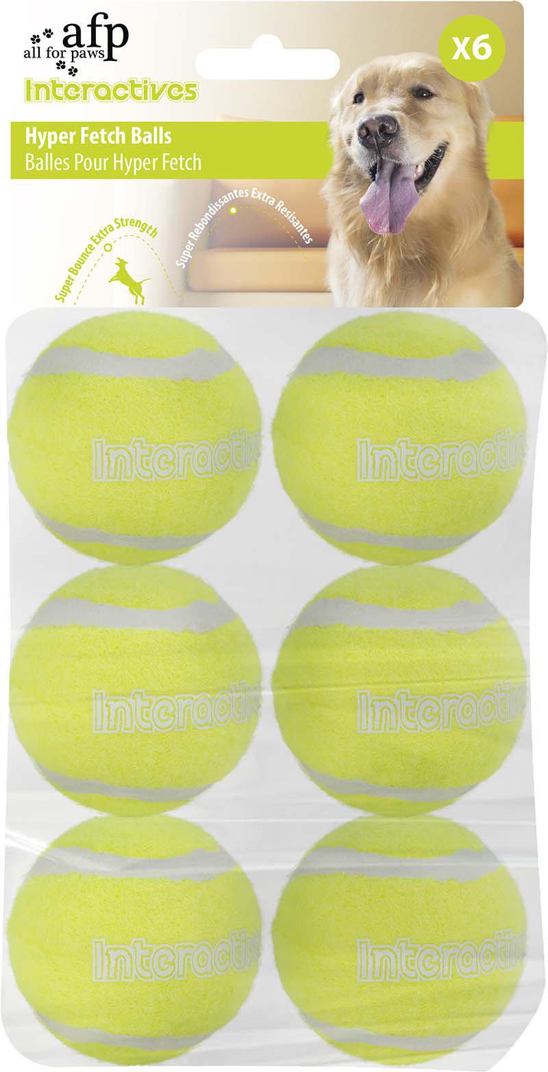 Hundleksak Hyper Fetch Super Bounce Tennisboll 6-Pack ¢5 cm