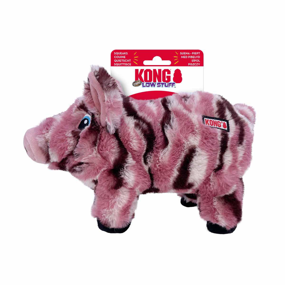 KONG Low Stuff Stripes Pig 16,5 × 26,5 × 7,5 cm