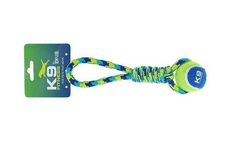 Zs K9 Tennisball Rope Tug With Ball 31 cm