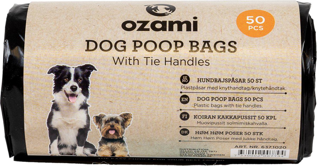Ozami Dog Poop Bag With Handle Black 400 × 220 mm