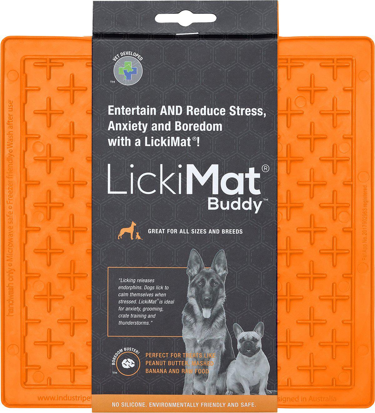 Hundskål LickiMat Buddy Orange 20 × 20 cm