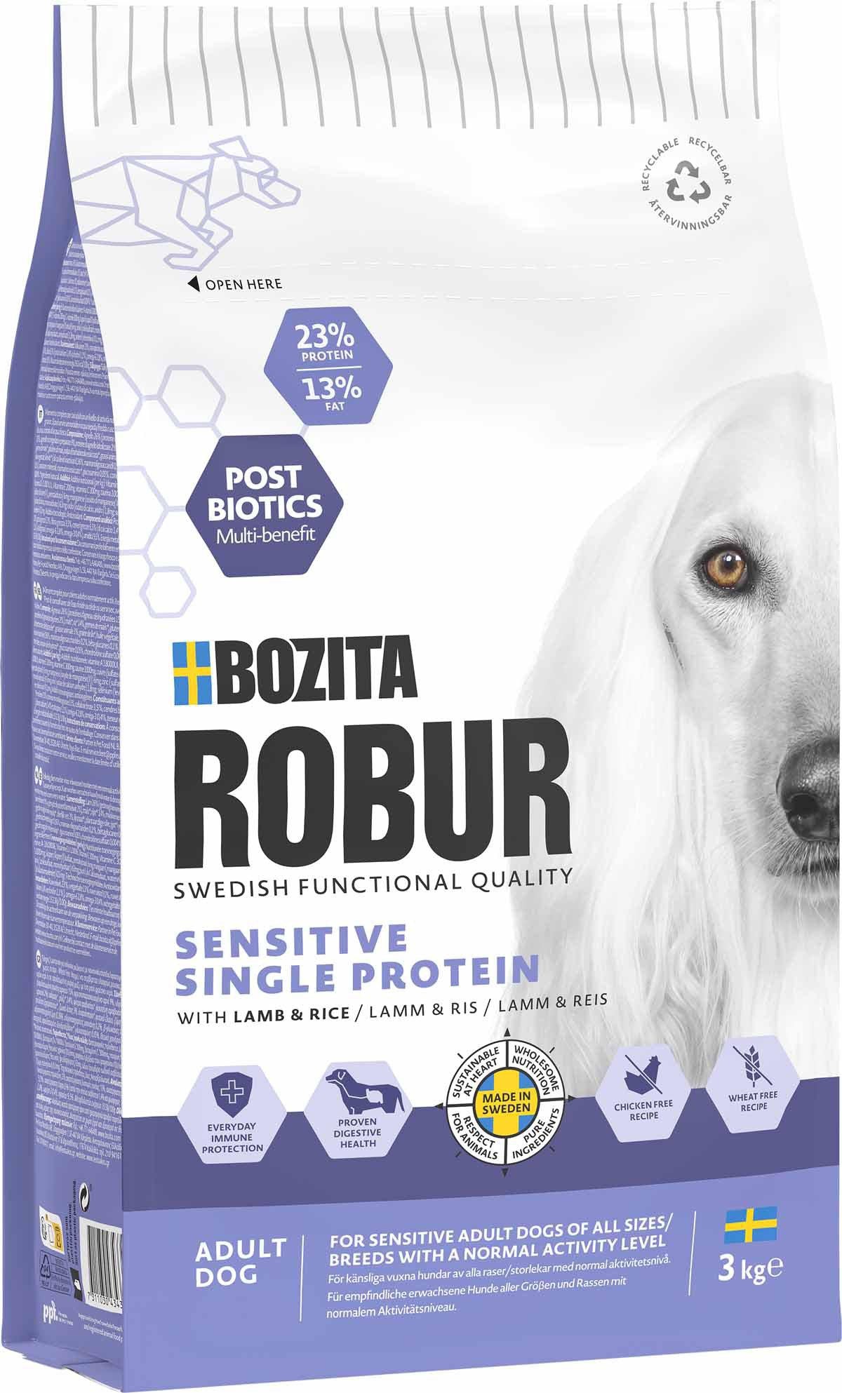 Bozita Robur Adult Sensitive Single Protein Lamb 3 kg