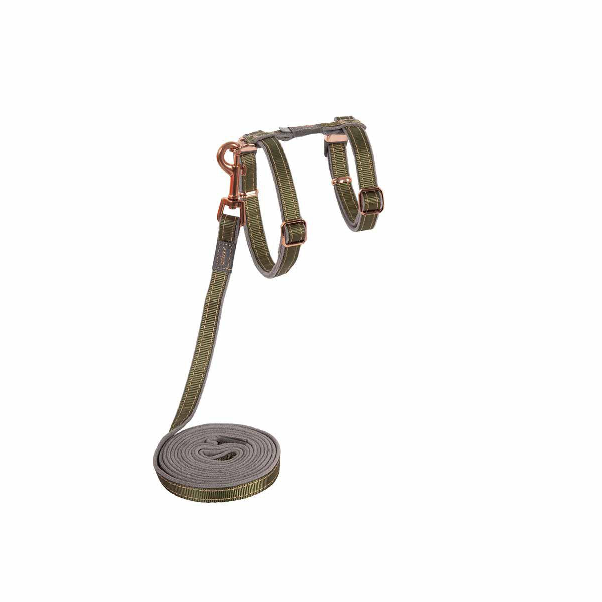 Rogz Urbancat Sele Med Koppel Olivgrön 11 mm 24-40 cm