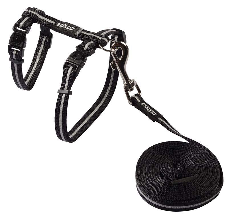Rogz Alleycat Sele Med Koppel S Svart 11 mm 24-40 cm