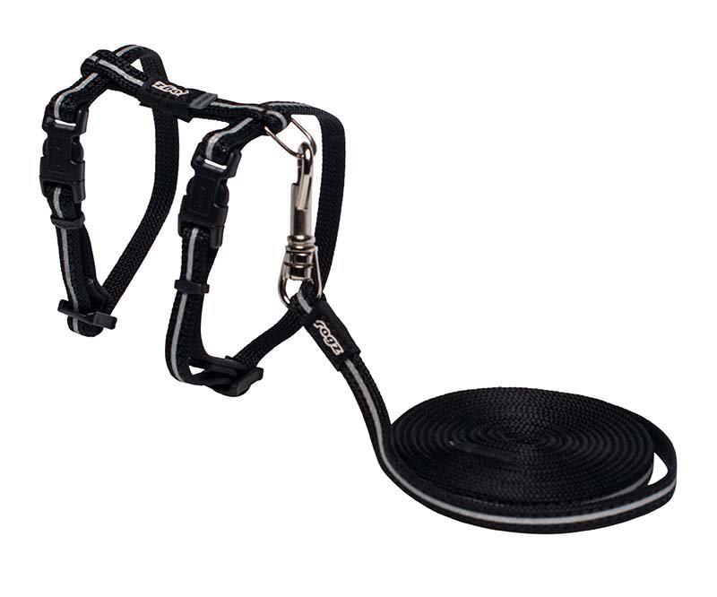 Rogz Alleycat Sele Med Koppel XS Svart 8 mm 19,8-30 cm