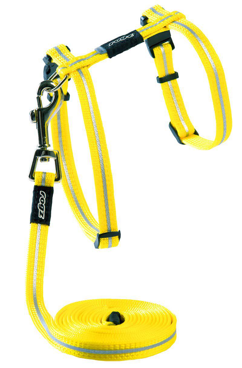 Rogz Alleycat Sele Med Koppel XS Gul 8 mm 19,8-30 cm